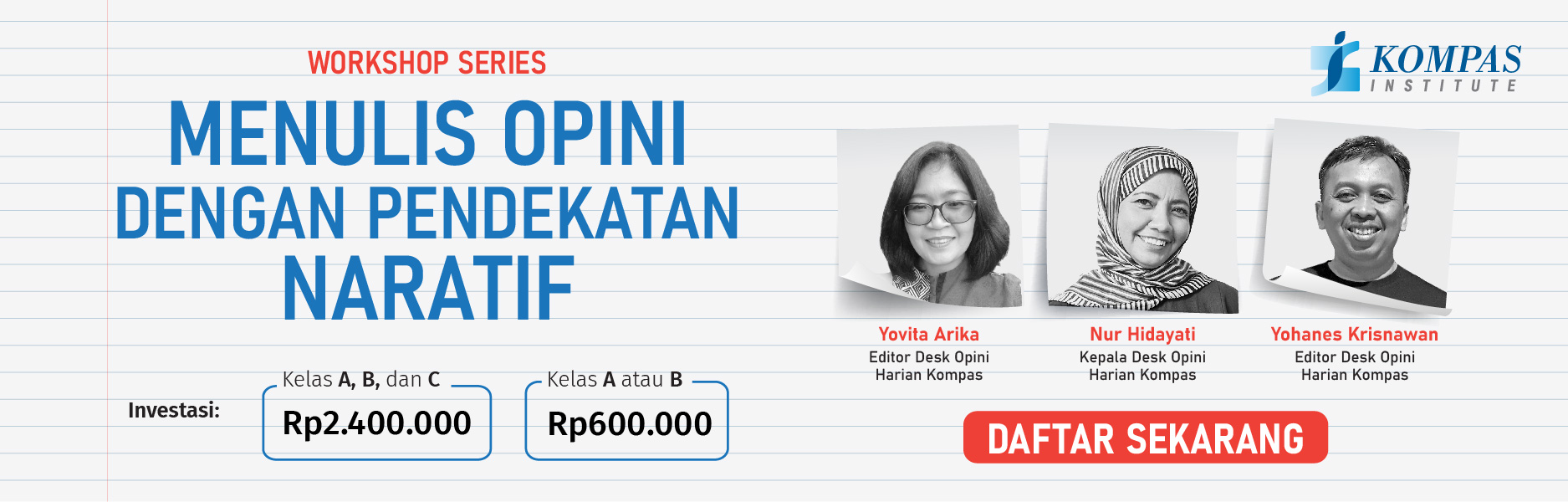 workshop series menulis opini kompas